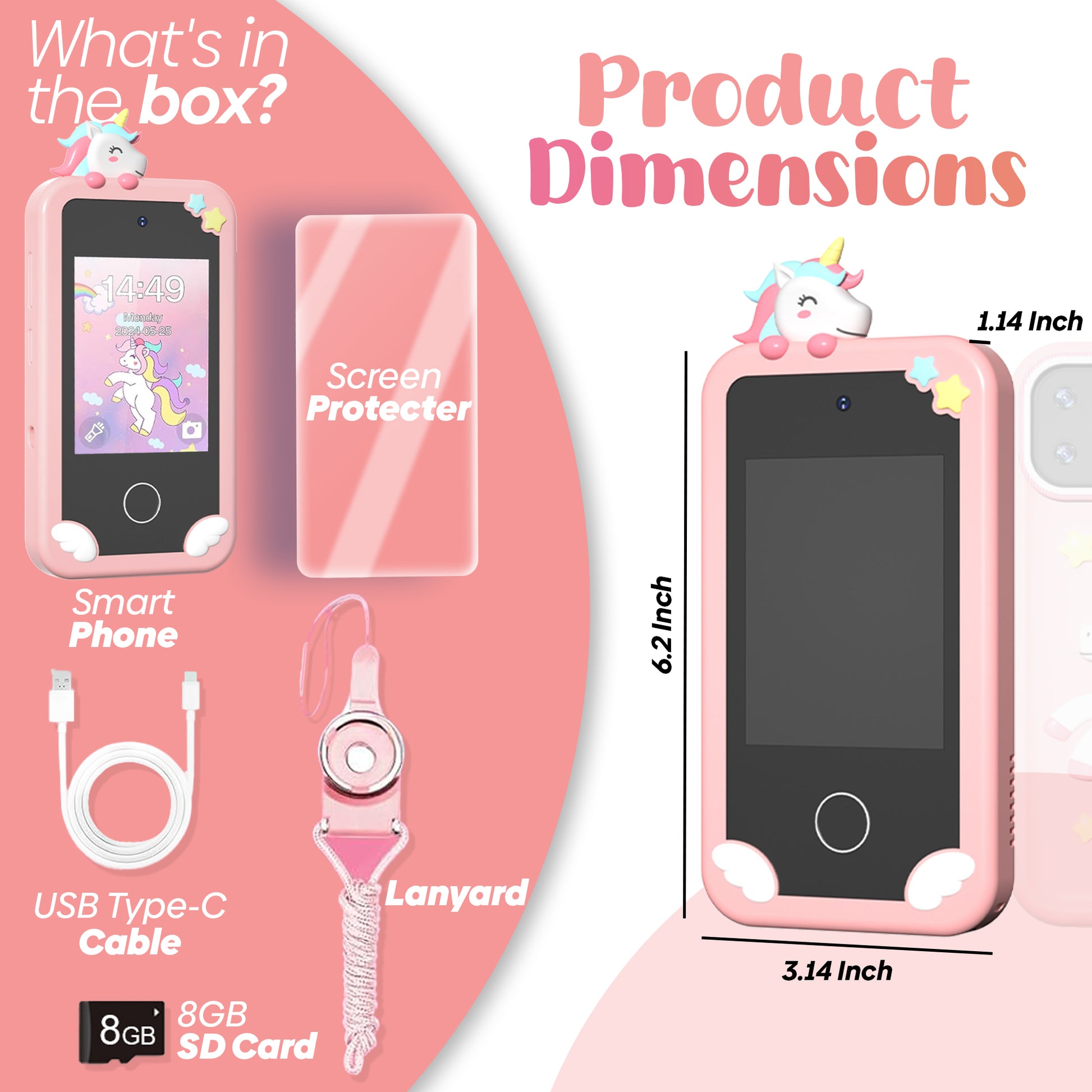 Selybria Kids Smart Phone Toy – Educational Device for Kids (No Wi-Fi, Ages 3–9)