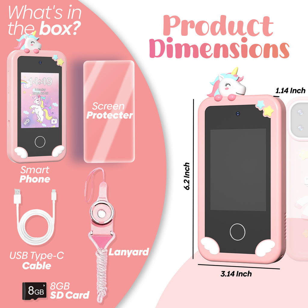 Selybria Kids Smart Phone Toy – Educational Device for Kids (No Wi-Fi, Ages 3–9)